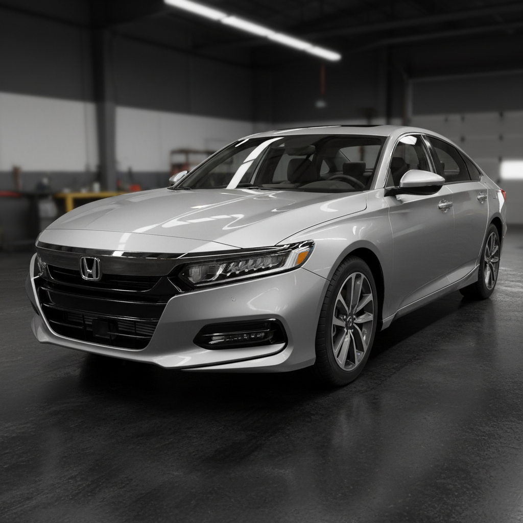 2019 Honda Accord silver — fully restored, smooth hood, new headlight, flawless silver paint